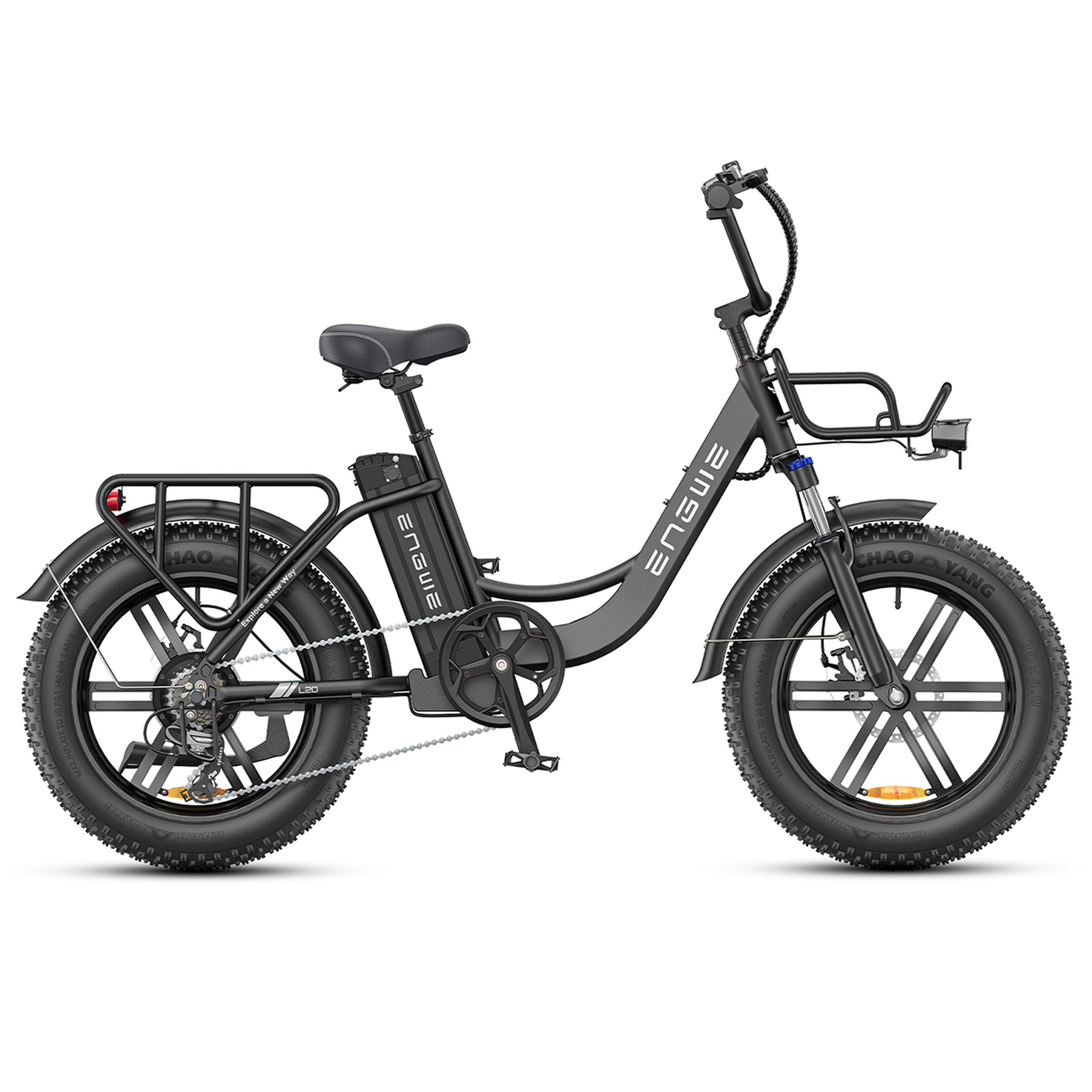 ENGWE Vélo électrique ENGWE L20 BOOST à ​​cadre ouvert, 250 W, batterie 48 V 13 Ah. Coloris disponibles : Noir, Vert