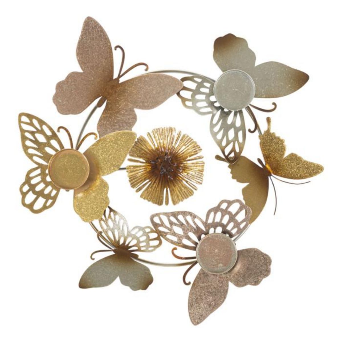 Paris Prix Bougeoir Design en Métal  Papillons  39cm Multicolore