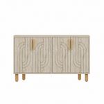 CONCEPT USINE Buffet à 4 portes effet travertin nervuré 120x73cm RODY