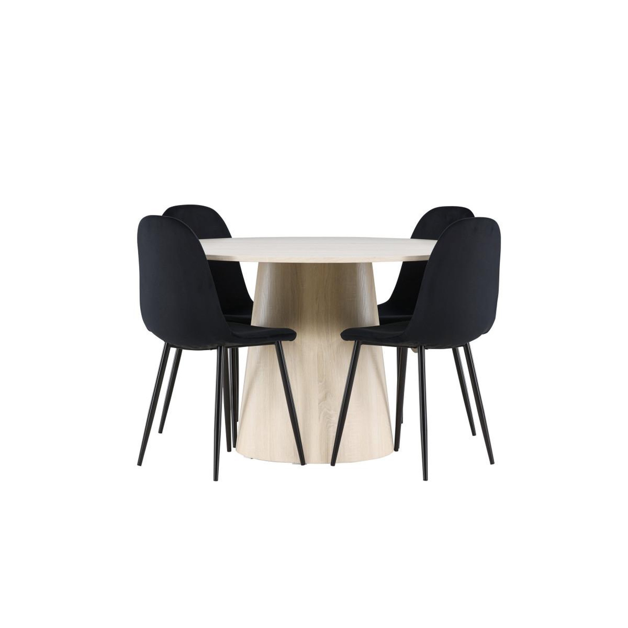 Voir la diapositive 2 : Paris Prix Ensemble table à manger & 4 chaises  lanzo & polar  120cm naturel & noir