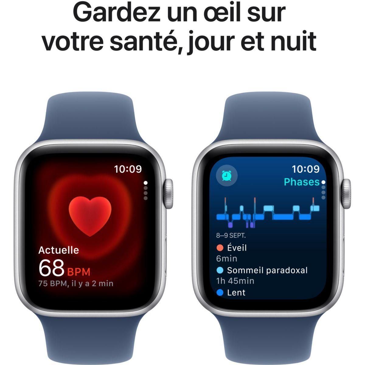 APPLE Montre connectée SE 40mm Argent/Denim S/M Cellular