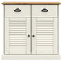 Voir la diapositive 5 : VIDAXL Buffet avec tiroirs VIGO 78x40x75 cm blanc bois massif de pin