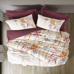 Home collection Parure housse de couette avec taie(s) 100 % coton Flos. Coloris disponibles : Rouge