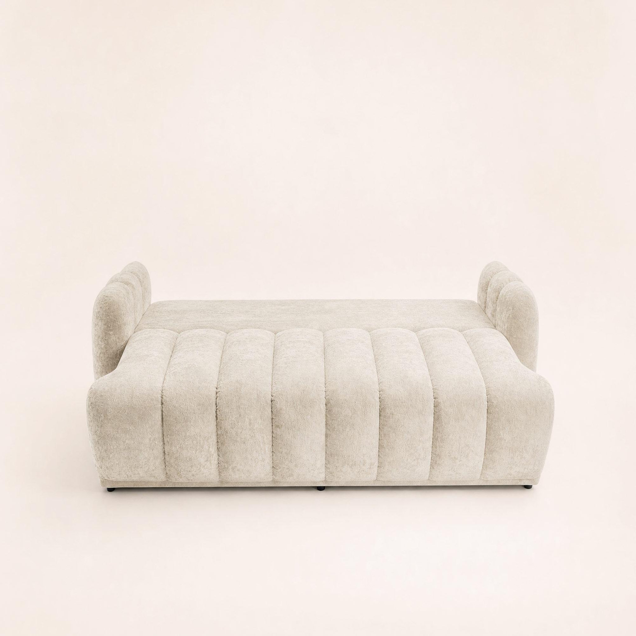 Voir la diapositive 5 : BEST MOBILIER Silvia - canapé droit 3 places convertible avec coffre - en tissu bouclette