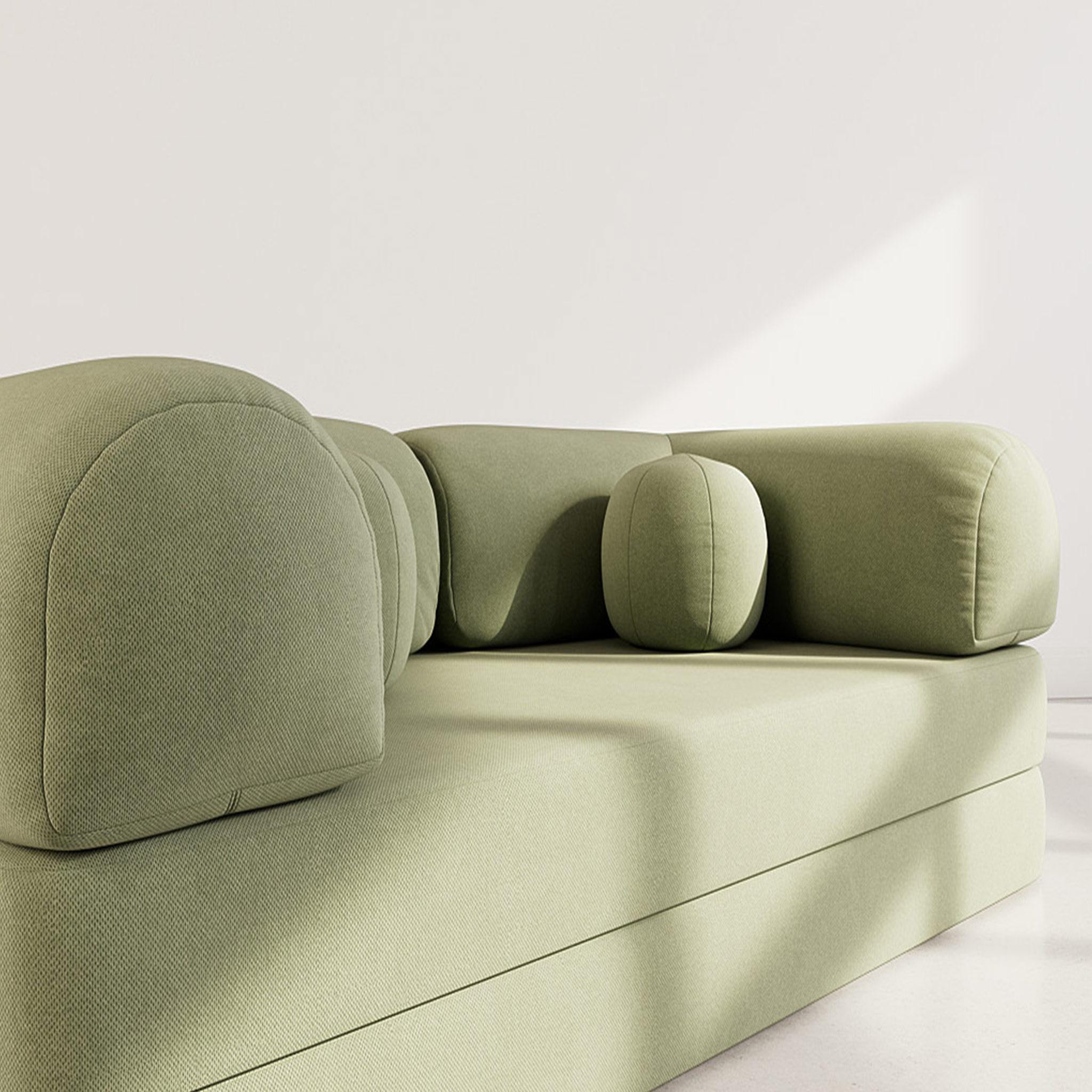 Voir la diapositive 4 : BEST MOBILIER Nebula - canapé 3 places convertible en velours texturé