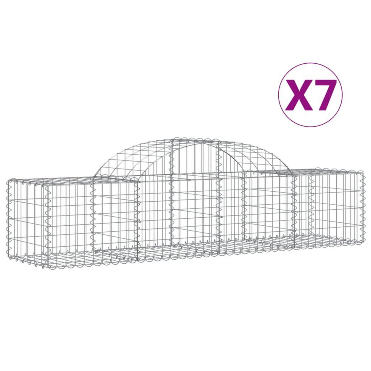 VIDAXL Paniers a gabions arques 7 pcs 200x50x40/60 cm fer galvanise