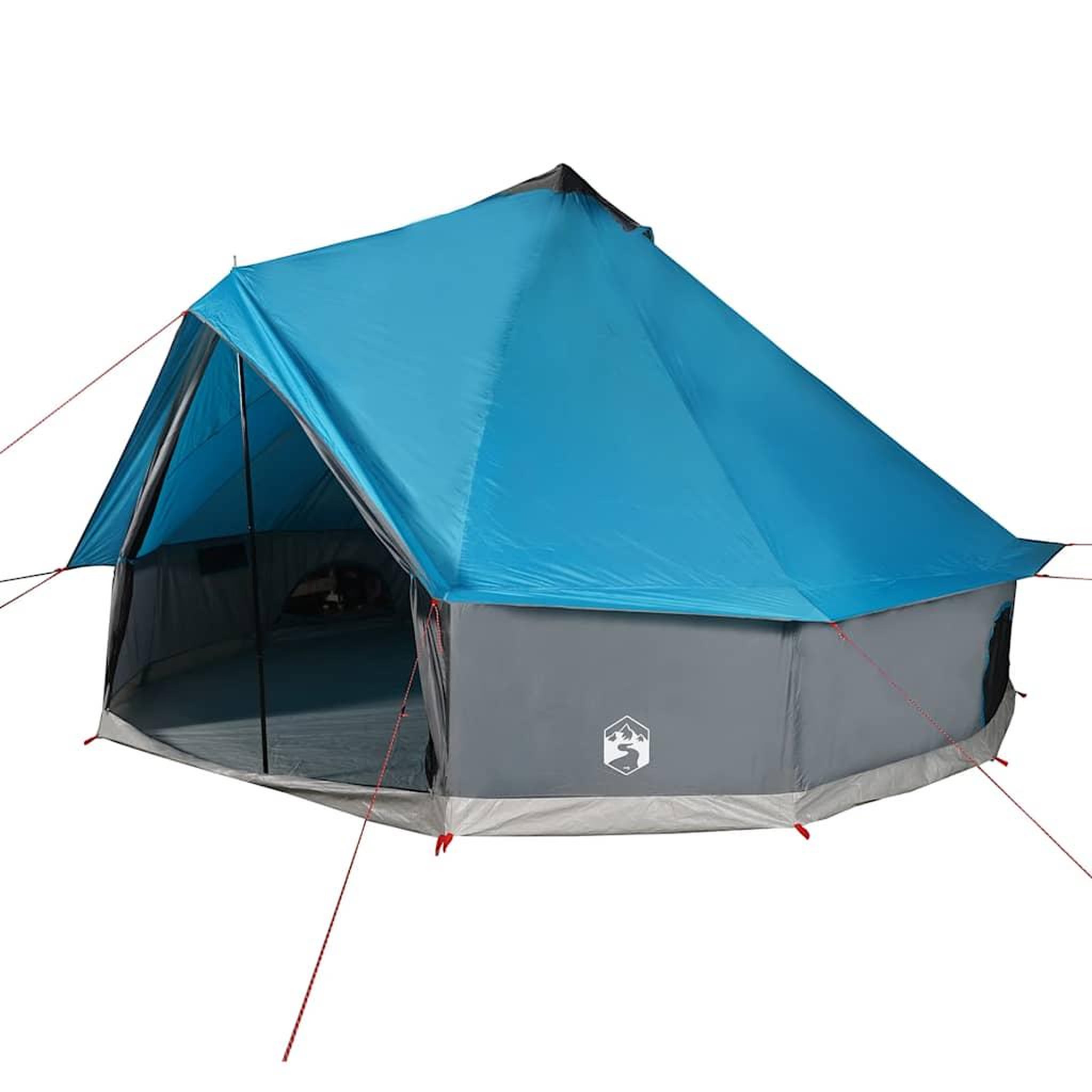 Voir la diapositive 2 : VIDAXL Tente familiale tipi 10 personnes bleu impermeable