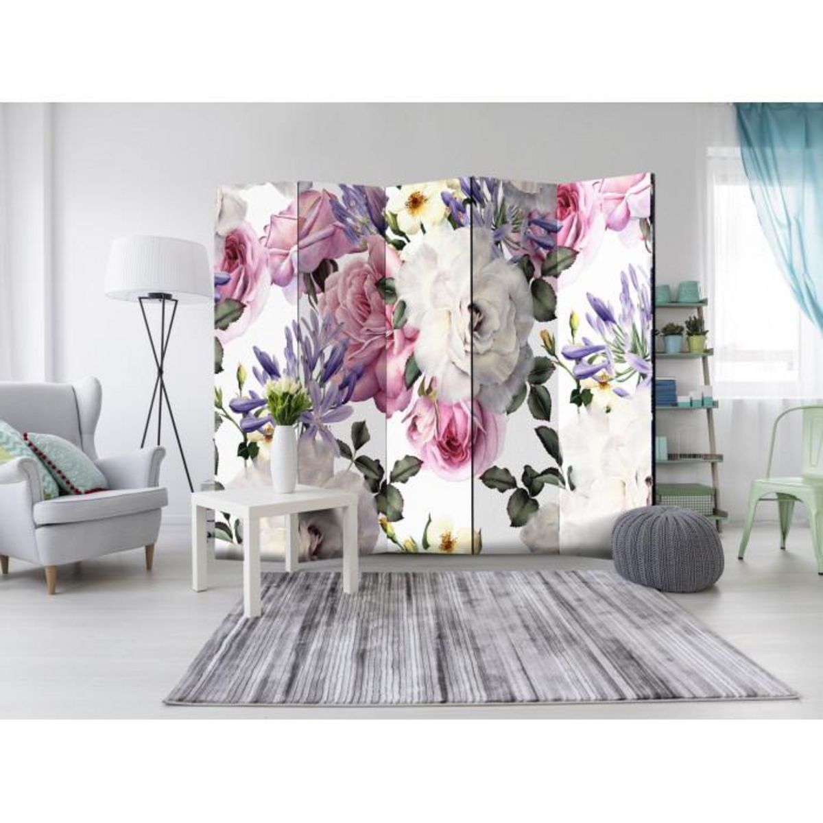 Paris Prix Paravent 5 Volets  Floral Glade  172x225cm