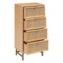 Voir la diapositive 2 : ATMOSPHERA Chiffonnier 4 tiroirs en cannage RAYO - Beige
