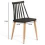Voir la diapositive 5 : ID MARKET Lot de 4 chaises LILY noires pour salle à manger