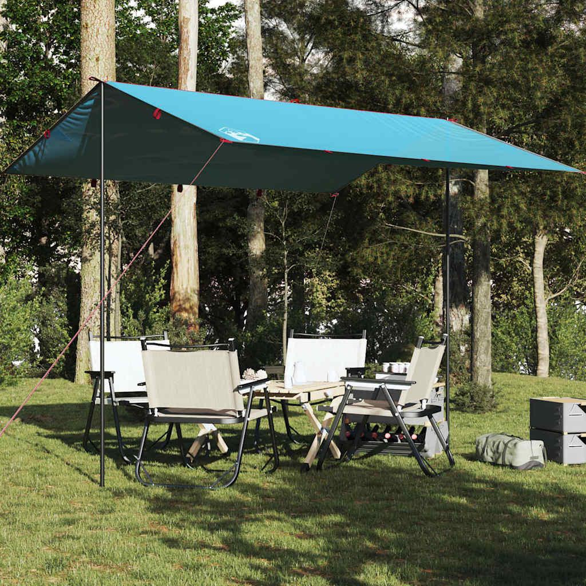 VIDAXL Bache de camping bleu 360x294 cm impermeable