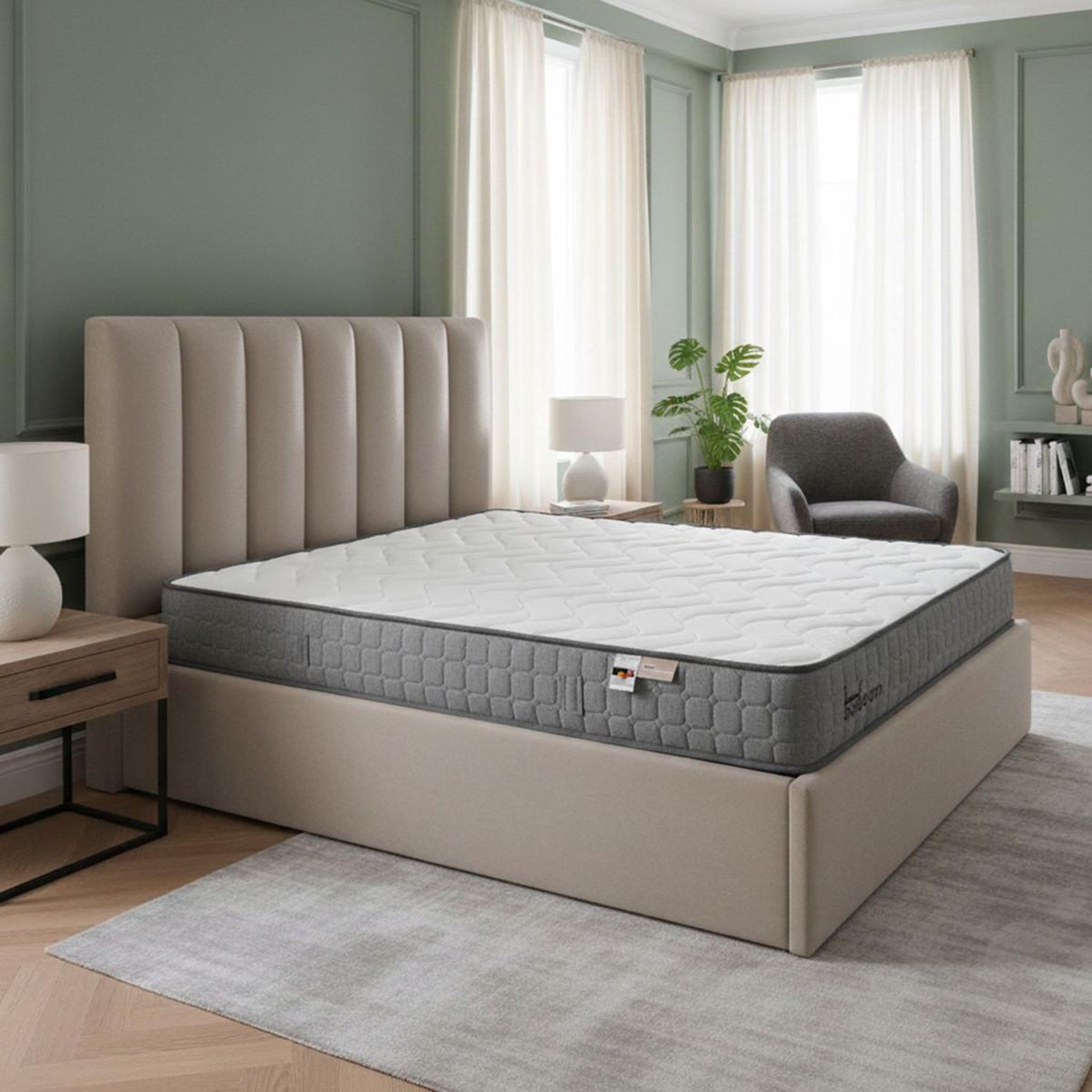Voir la diapositive 5 : Paris Prix Pack lit coffre & matelas  dream & goodream  140x190cm taupe