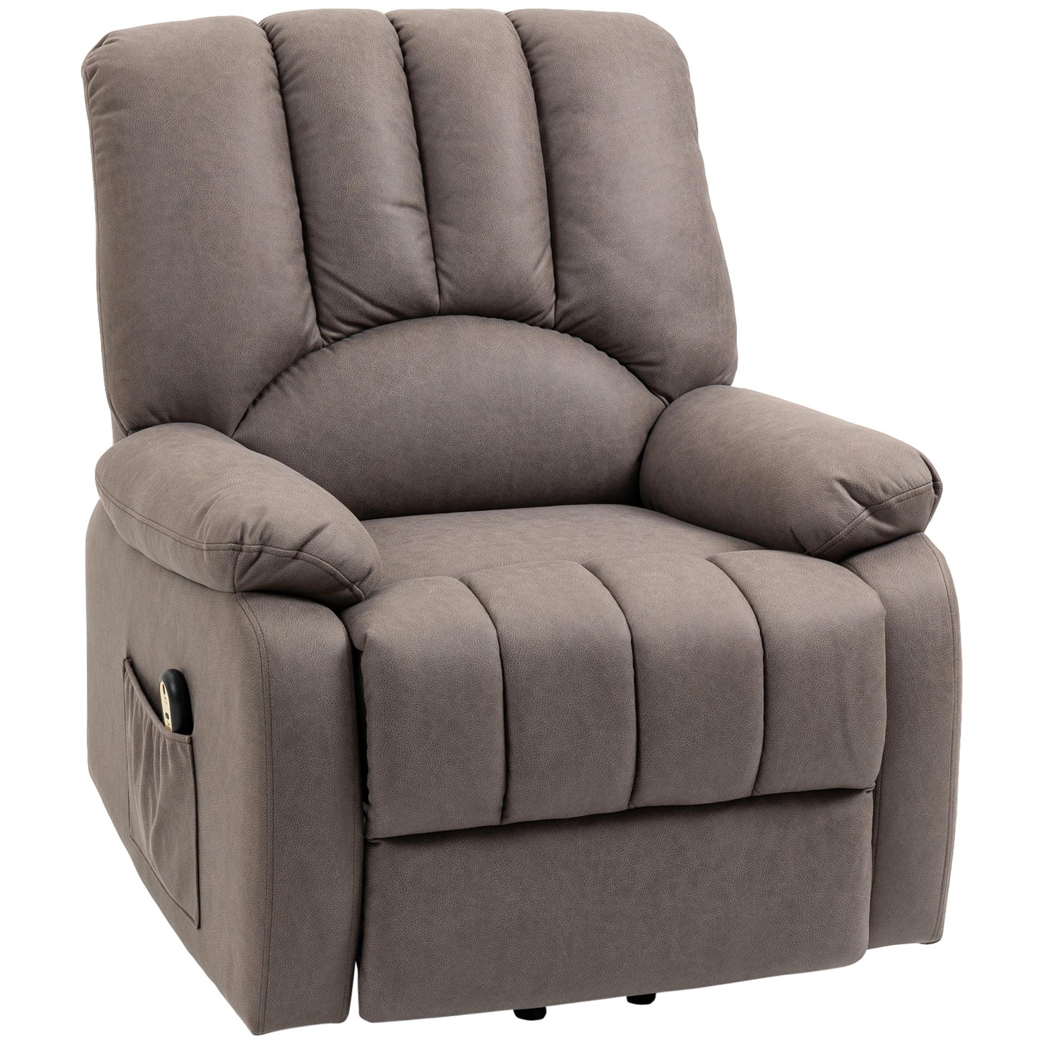 Voir la diapositive 4 : HOMCOM Fauteuil de relaxation électrique - fauteuil releveur inclinable - repose-pied ajustable - microfibre polyester gris