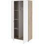 Voir la diapositive 5 : PARISOT Armoire de chambre - AALBORG - Blanc / Chene - 2 portes - 100 x 50,2 x 204,3 cm