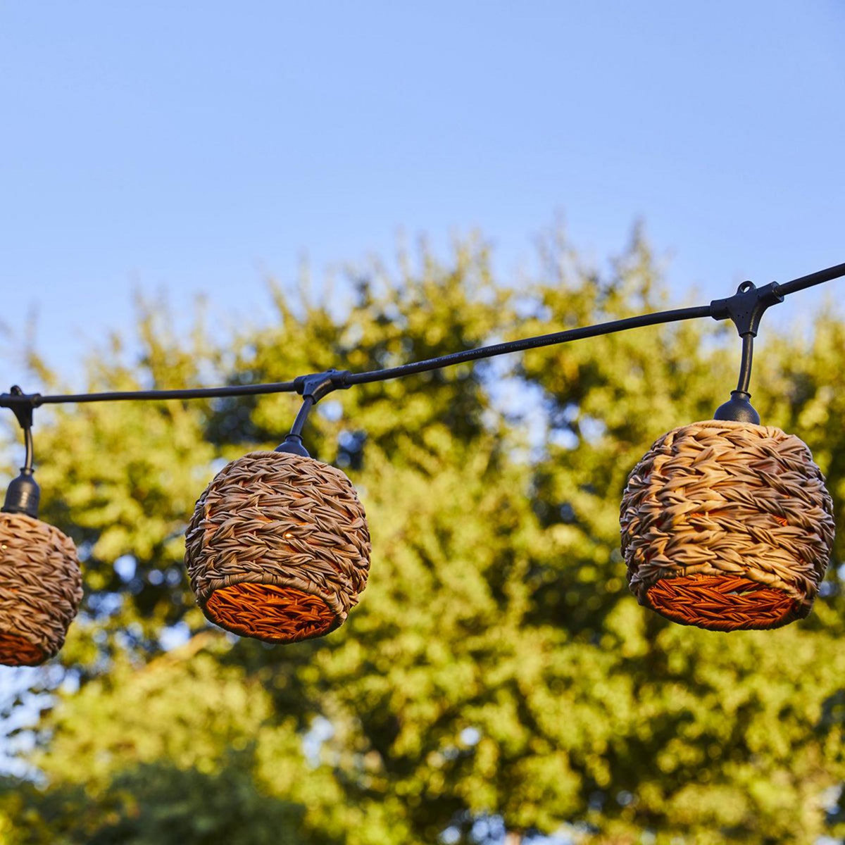 Lumisky Guirlande lumineuse raccordable PINE Marron Poly rotin 6m