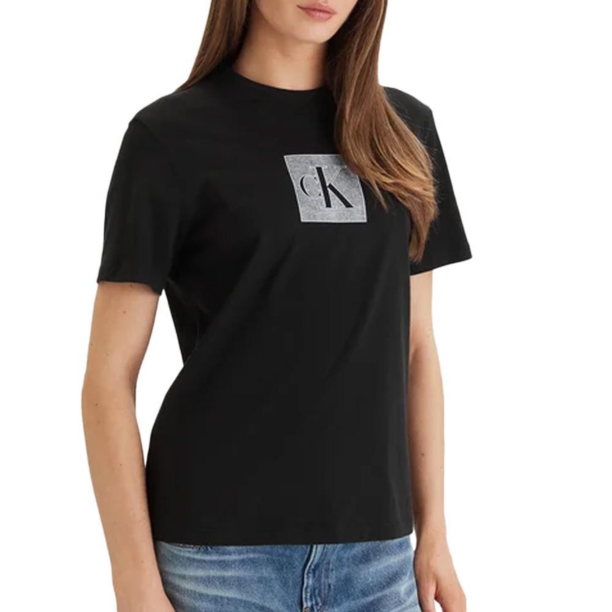 CALVIN KLEIN JEANS T-Shirt Noir Femme Calvin Klein Jeans Monog. Coloris disponibles : Noir