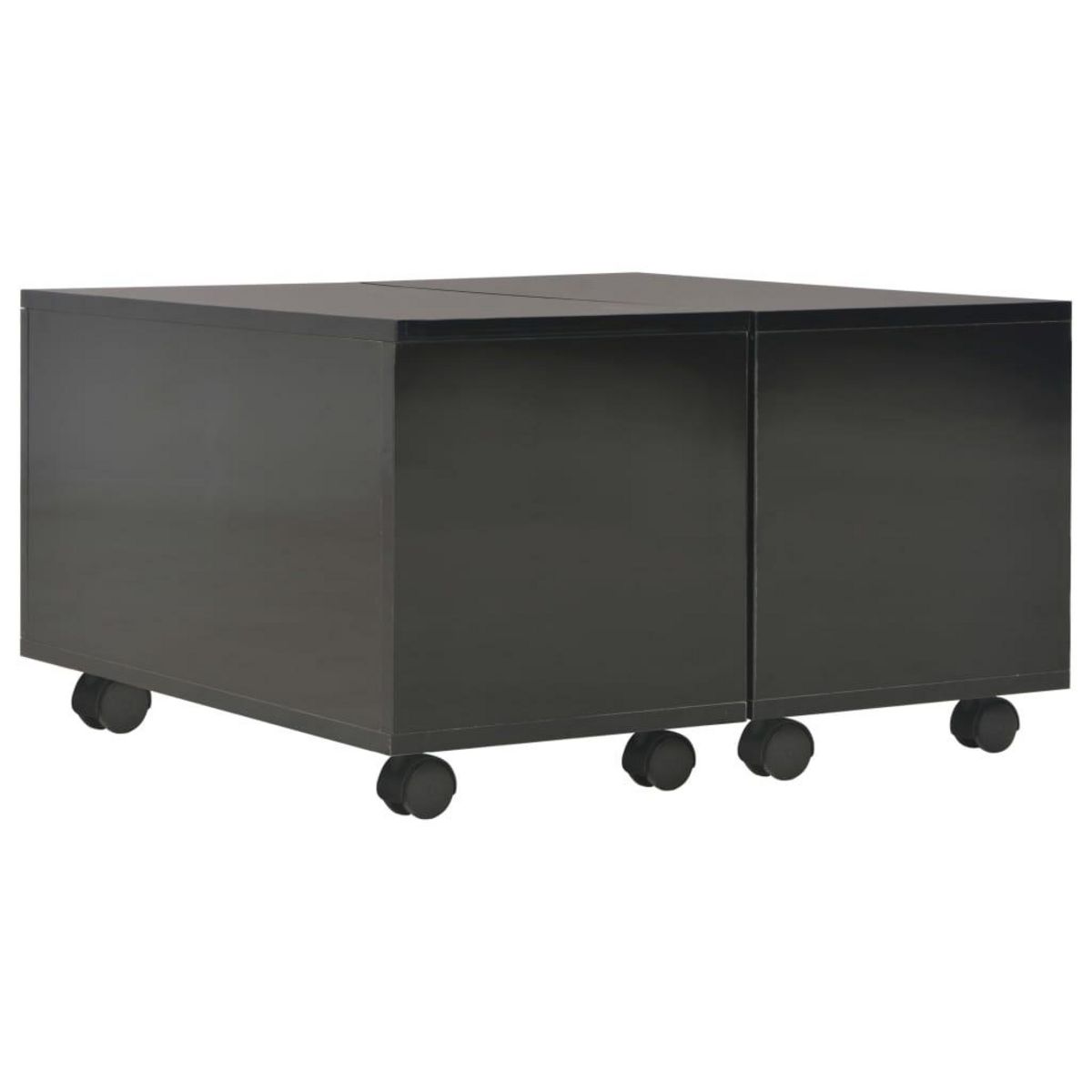 VIDAXL Table basse Noir brillant 60x60x35 cm Bois d'ingenierie