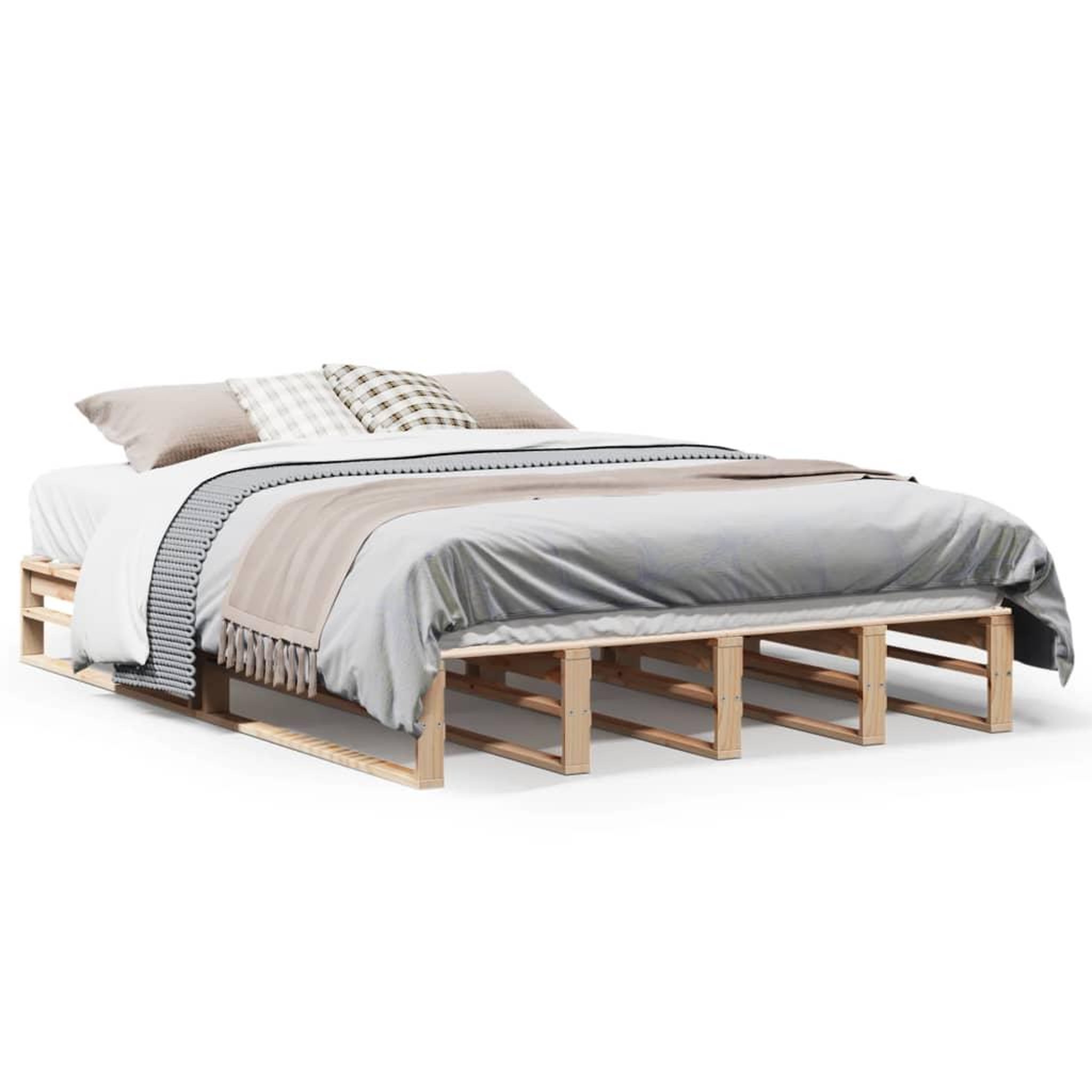 Voir la diapositive 2 : VIDAXL Cadre de lit sans matelas 140x190 cm bois de pin massif