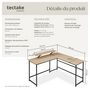 Voir la diapositive 6 : tectake Bureau Style industriel avec Fixation du moniteur coulissant