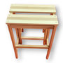 Voir la diapositive 4 : INTEC Escabeau Tabouret Marchepied 3 marches pliantes Bois massif 2en1