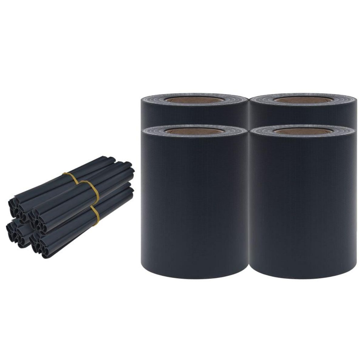 VIDAXL Ecrans d'intimite de jardin 4 pcs PVC 35x0,19 m Gris fonce mat