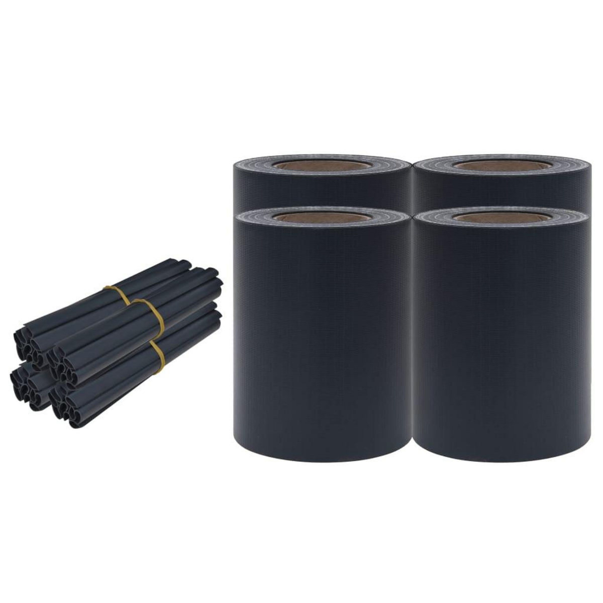 VIDAXL Ecrans d'intimite de jardin 4 pcs PVC 35x0,19 m Gris fonce mat