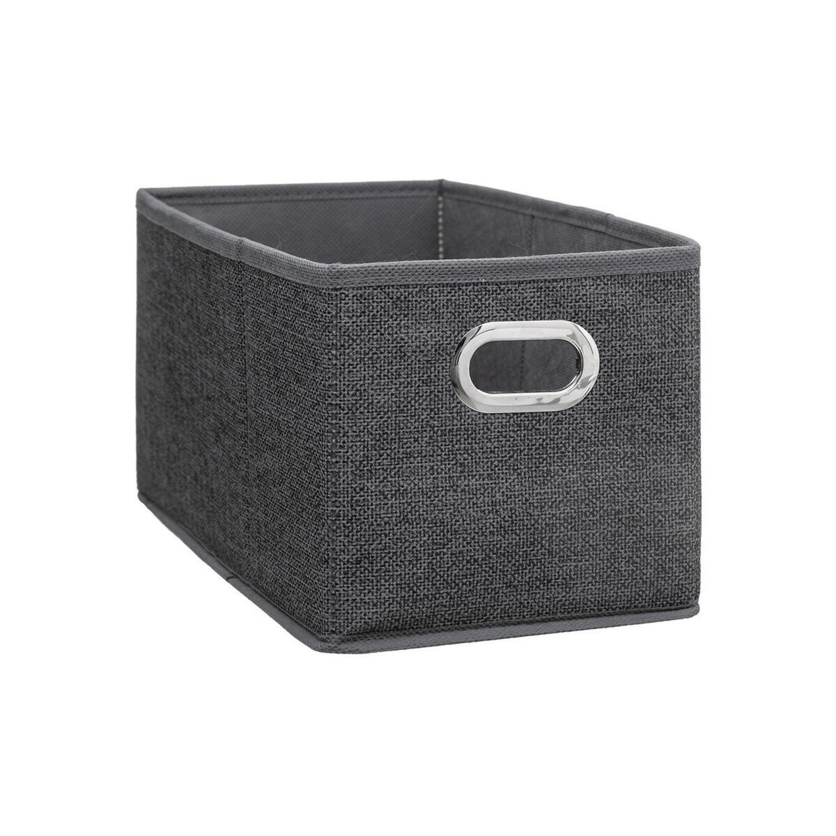 TOILINUX Lot de 2 Boites de rangement Largeur 31 x Hauteur 15 cm - Gris foncé chiné