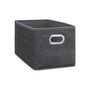 Voir la diapositive 2 : TOILINUX Lot de 2 Boites de rangement Largeur 31 x Hauteur 15 cm - Gris foncé chiné