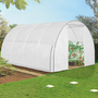 Voir la diapositive 3 : ID MARKET Serre tunnel de jardin 12M² blanche relevable avec moustiquaire