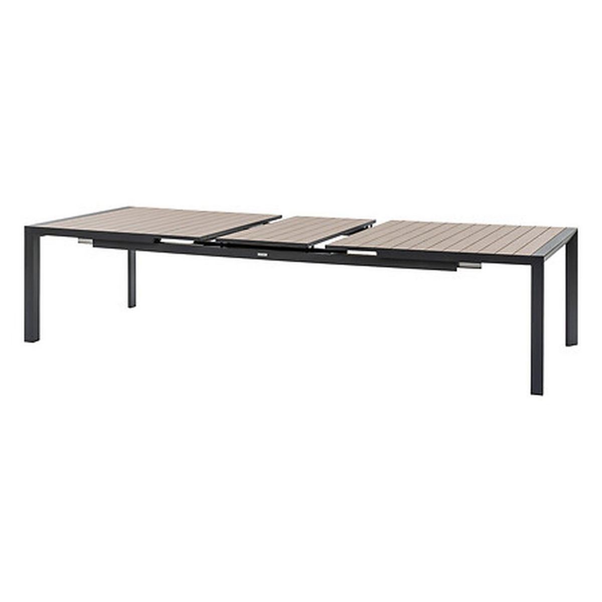 HESPERIDE Table de jardin extensible en aluminium effet bois 14 places EVASION