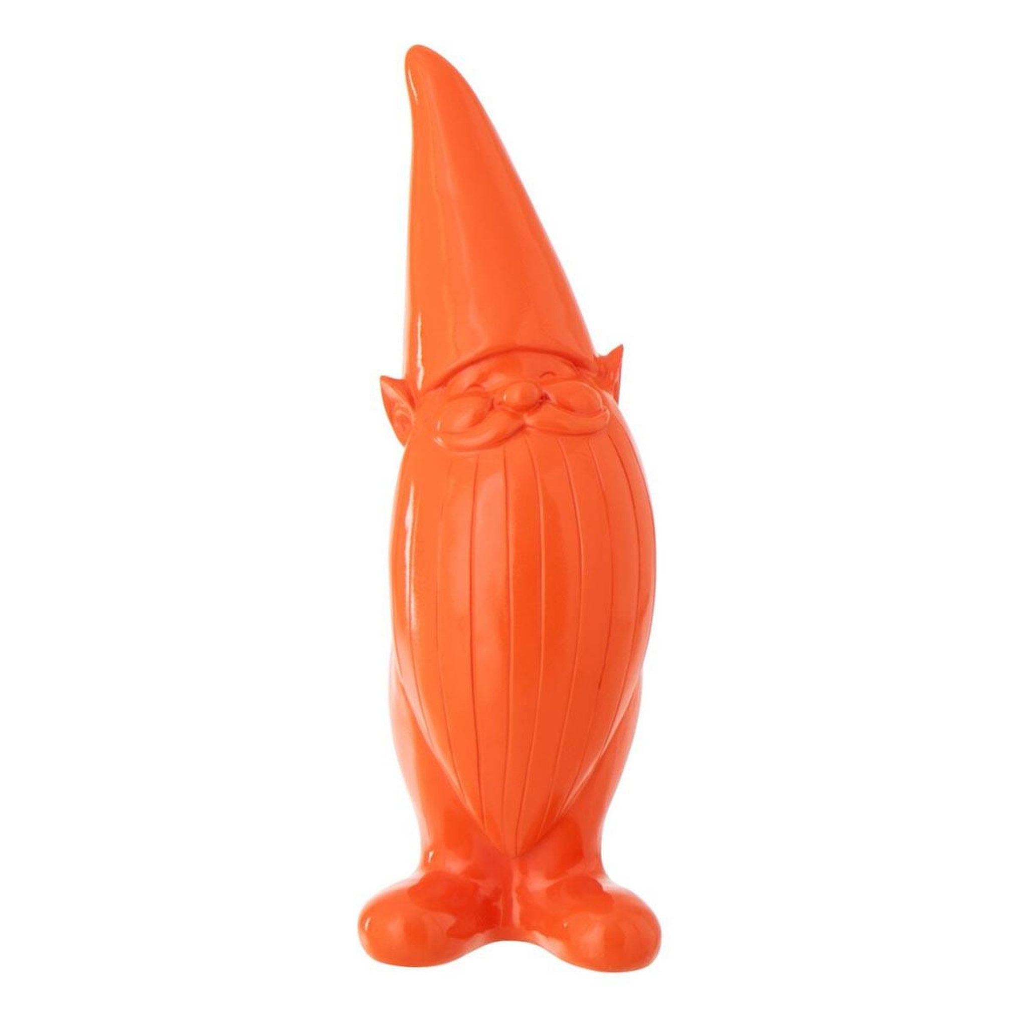 J-LINE Statuette lutin d'extérieur  gnomo  34cm orange