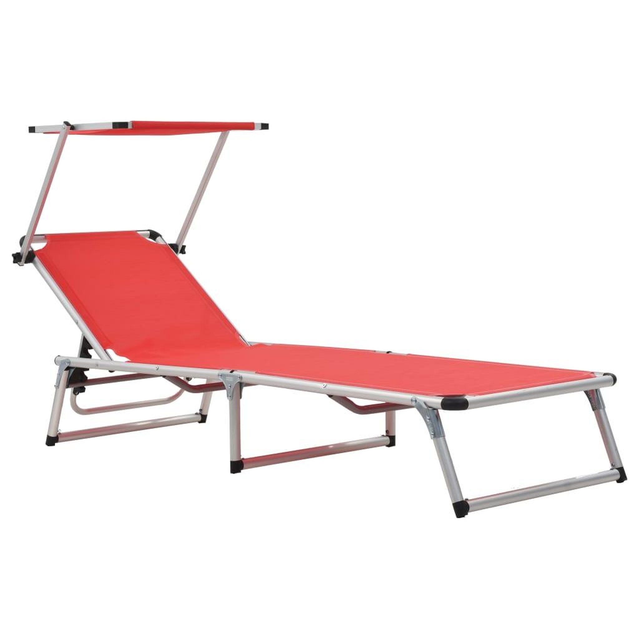 Voir la diapositive 2 : VIDAXL Chaises longues pliables et toit lot de 2 Aluminium textilene