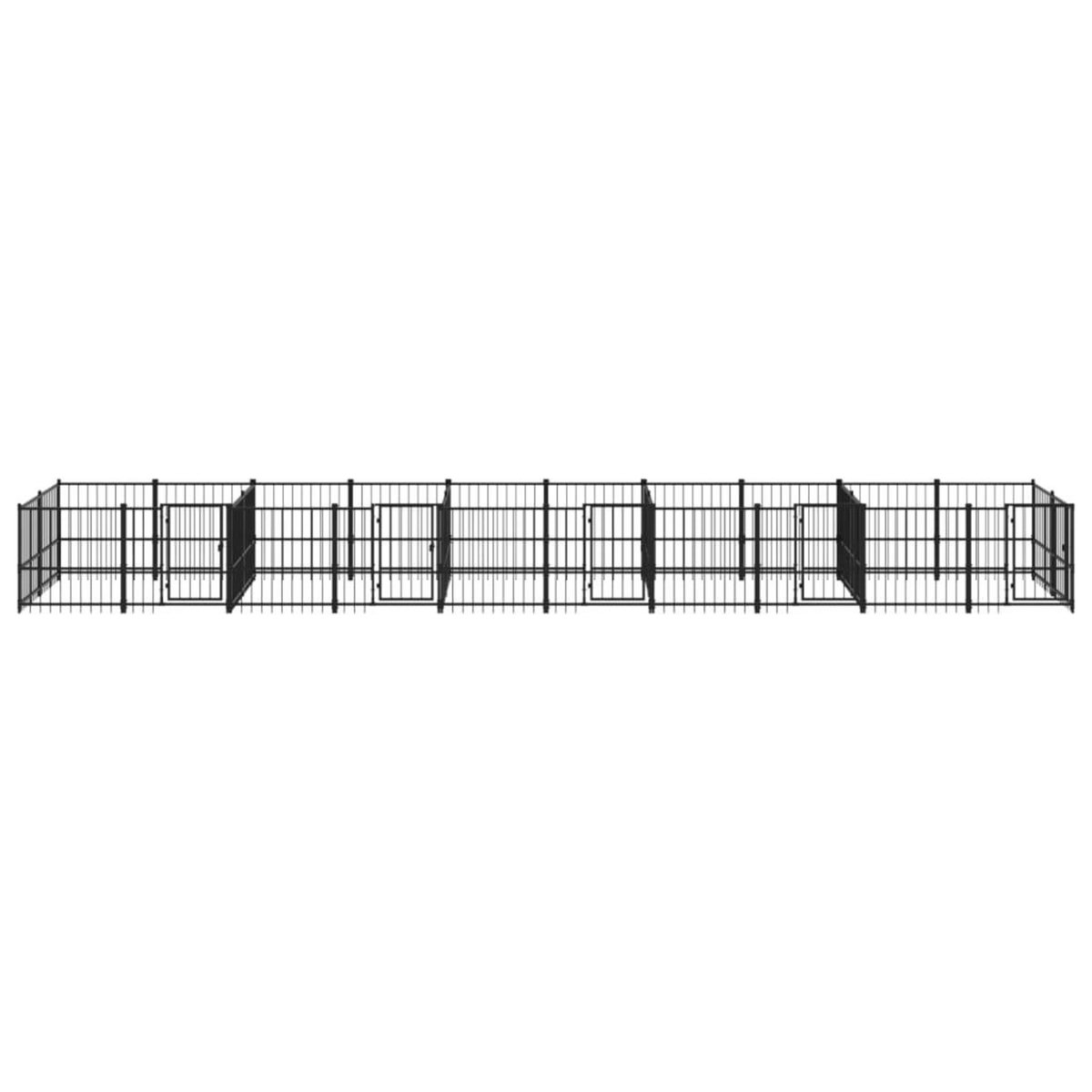 VIDAXL Chenil d'exterieur pour chiens Acier 18,77 m²