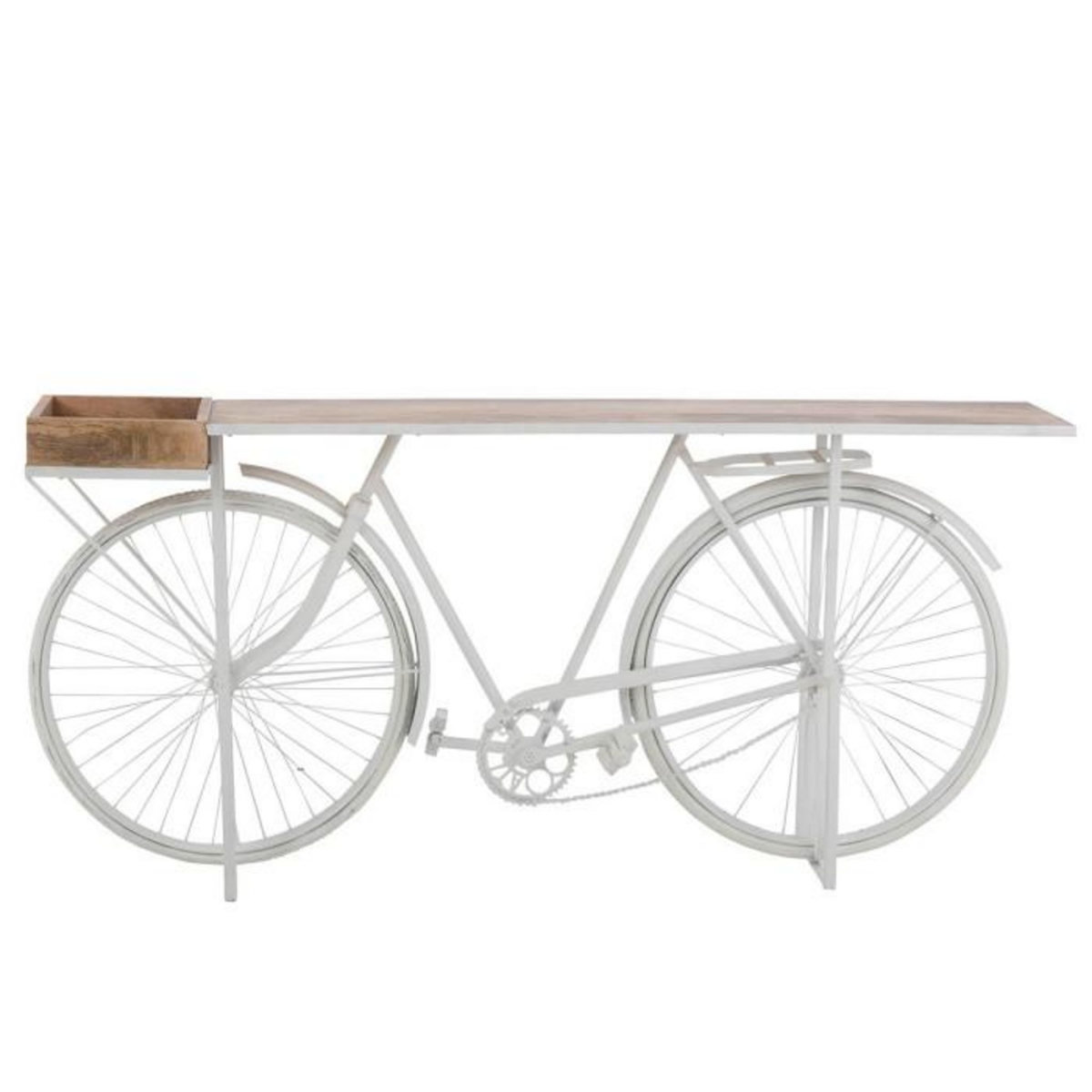 Paris Prix Console Vintage en Métal  Vélo  185cm Blanc
