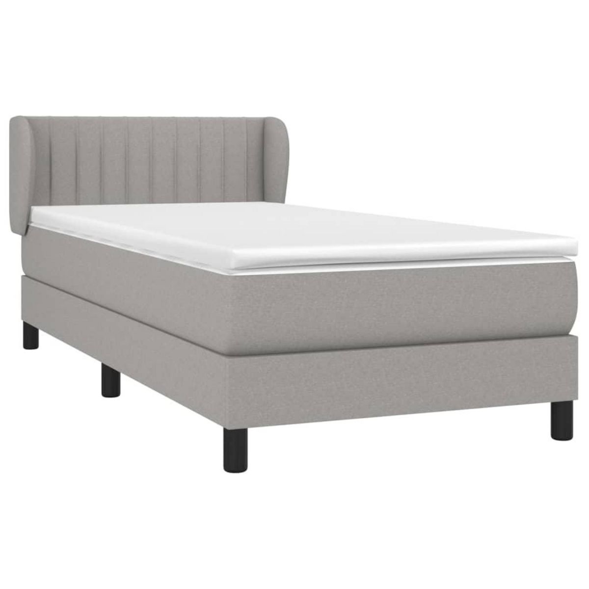 VIDAXL Sommier a lattes de lit avec matelas Gris clair 80x200 cm Tissu