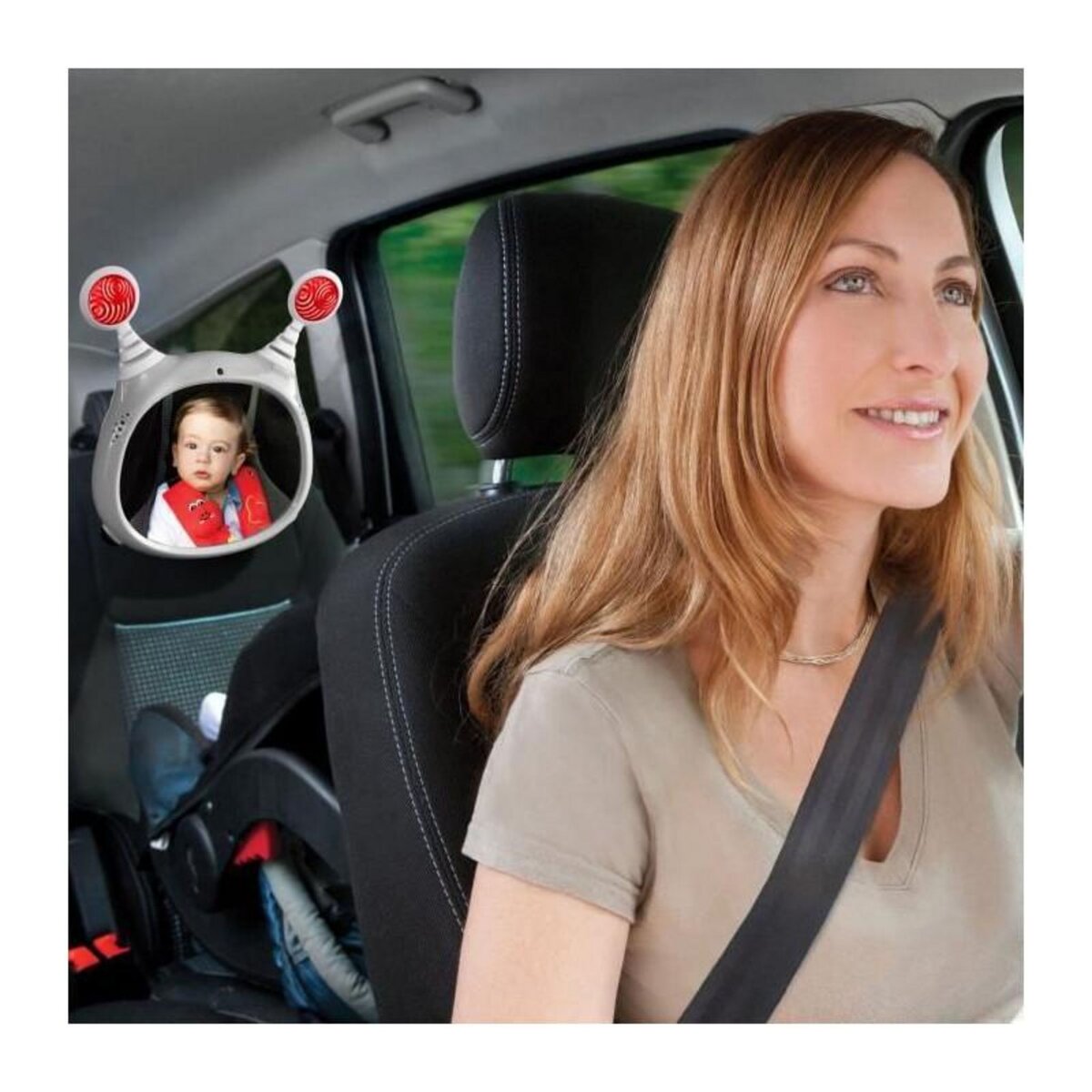 BENBAT Miroir rétroviseur - BENBAT - Oly - Miroir d'appui-tete réglable avec télécommande - 25,4 x 29,7 x 7,8 cm - Beige