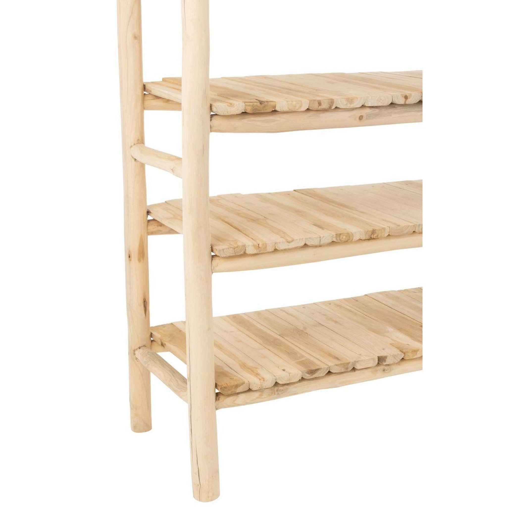 Voir la diapositive 6 : J-LINE Étagère 4 niveaux en teck  latonya  140cm naturel