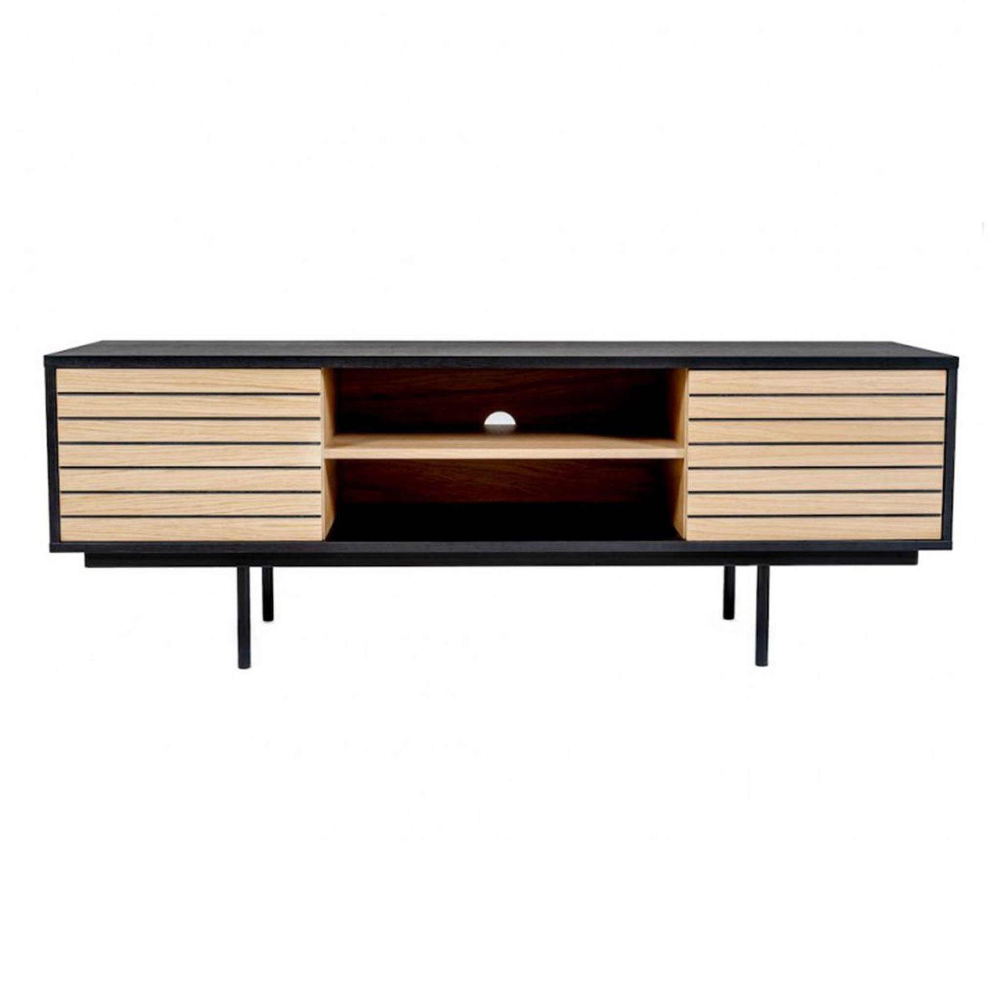 Paris Prix Meuble tv design  stripe  150cm chêne & noir