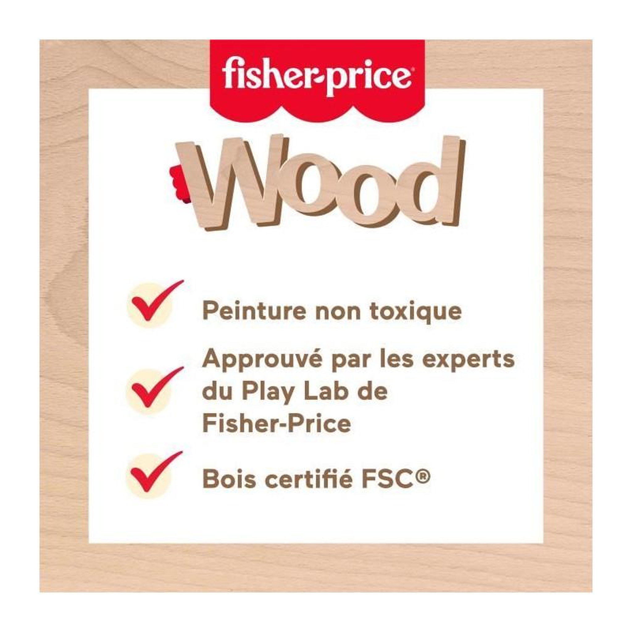 Voir la diapositive 5 : FISHER PRICE Jeu éducatif en bois Animaux – Tri de formes 13 pièces – Apprentissage des couleurs et formes – Dès 1 an – Fisher-Price