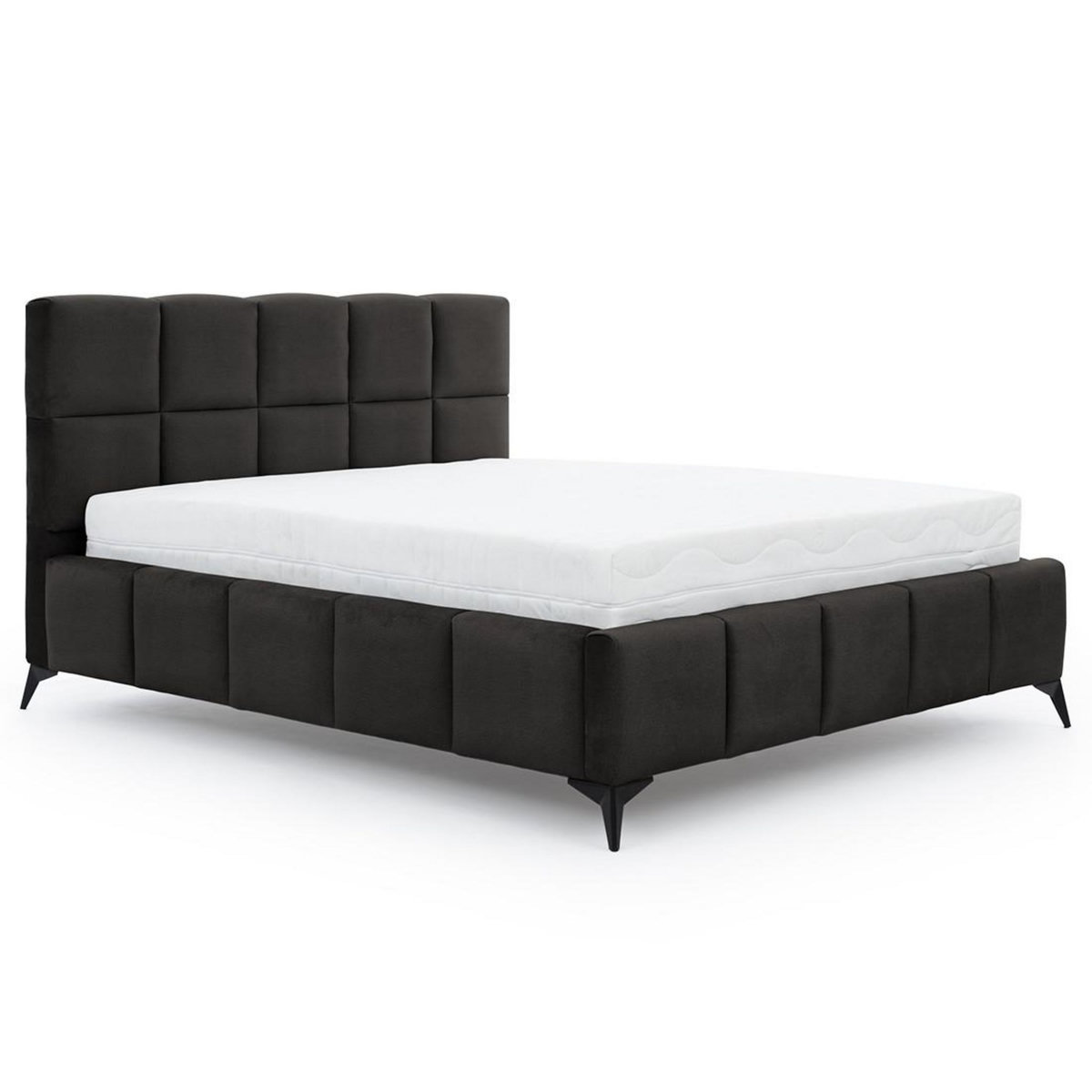 BEST MOBILIER Millie - lit coffre - 180x200 cm - sommier inclus - en velours