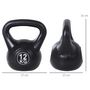 Voir la diapositive 3 : HOMCOM Kettlebell 12 Kg - haltère boule - poignée ergonomique - PVC noir