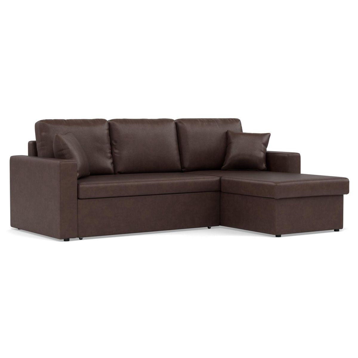 BEST MOBILIER Cyrus - canapé d'angle réversible 4 places - convertible avec coffre - en simili