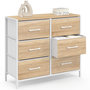 Voir la diapositive 4 : ID MARKET Commode 6 tiroirs en tissu UTAH 80 cm meuble de rangement design industriel bois et blanc