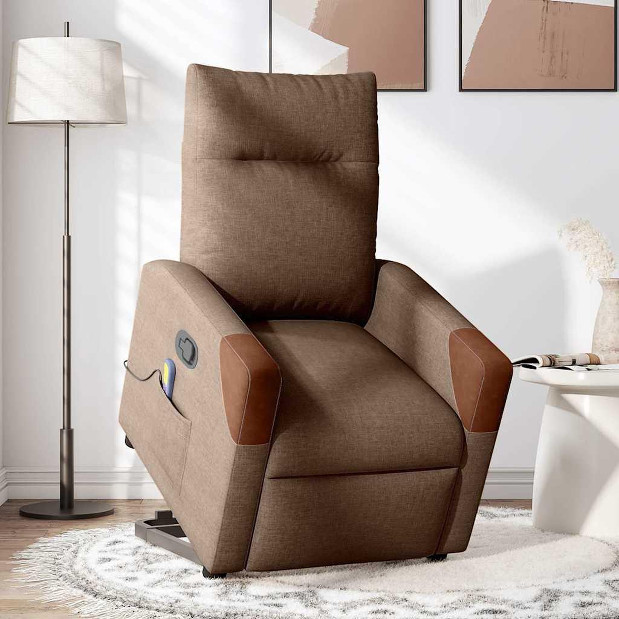Voir la diapositive 2 : VIDAXL Fauteuil de massage inclinable Marron Tissu