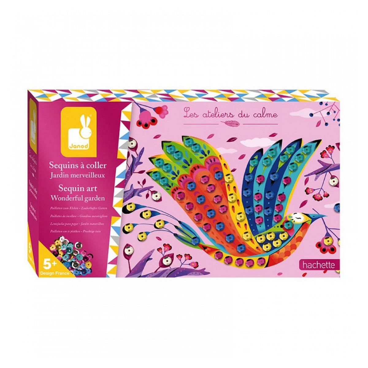 Juratoys-Janod Les ateliers du calme - sequins à coller jardin merveilleux