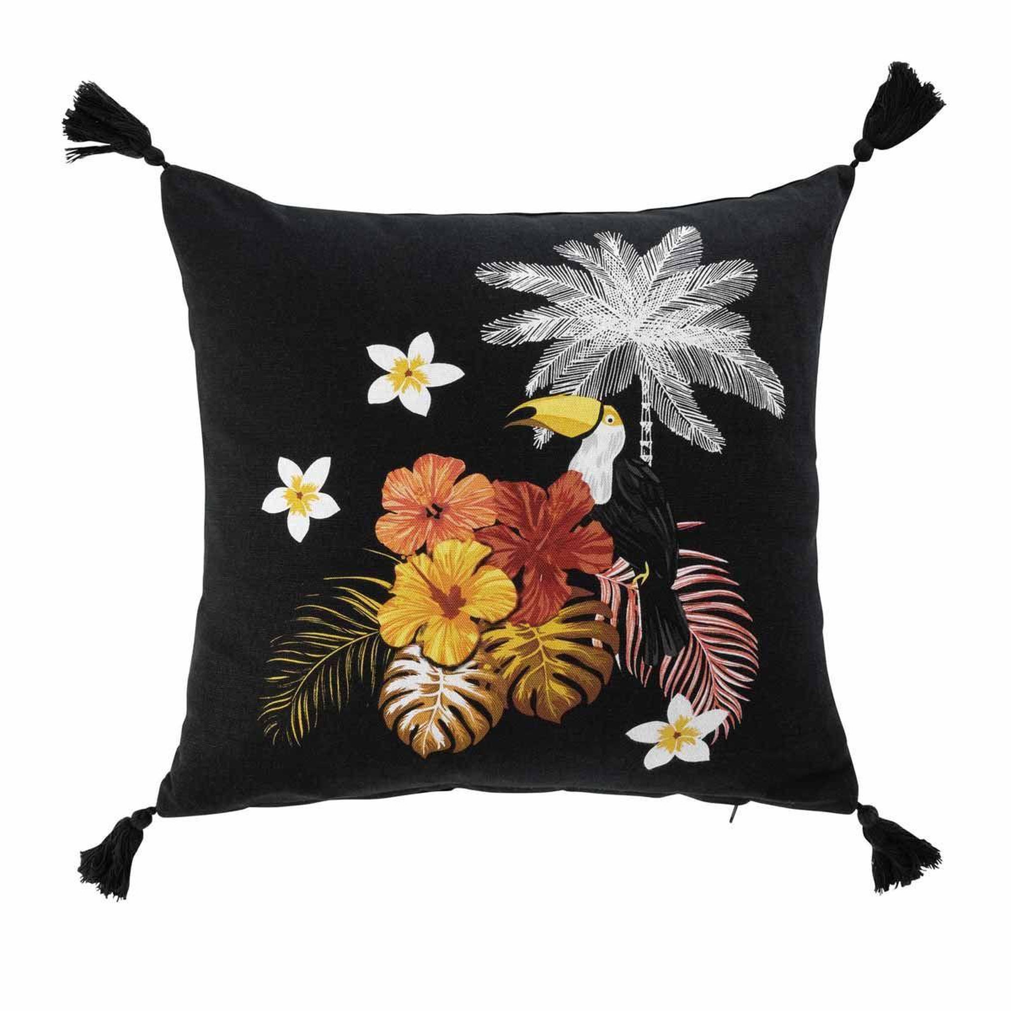 Voir la diapositive 1 : Douceur d'Intérieur Housse de coussin  coco crush  40x40cm noir