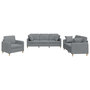 Voir la diapositive 2 : VIDAXL Ensemble de canapes 3 pcs coussins gris clair tissu