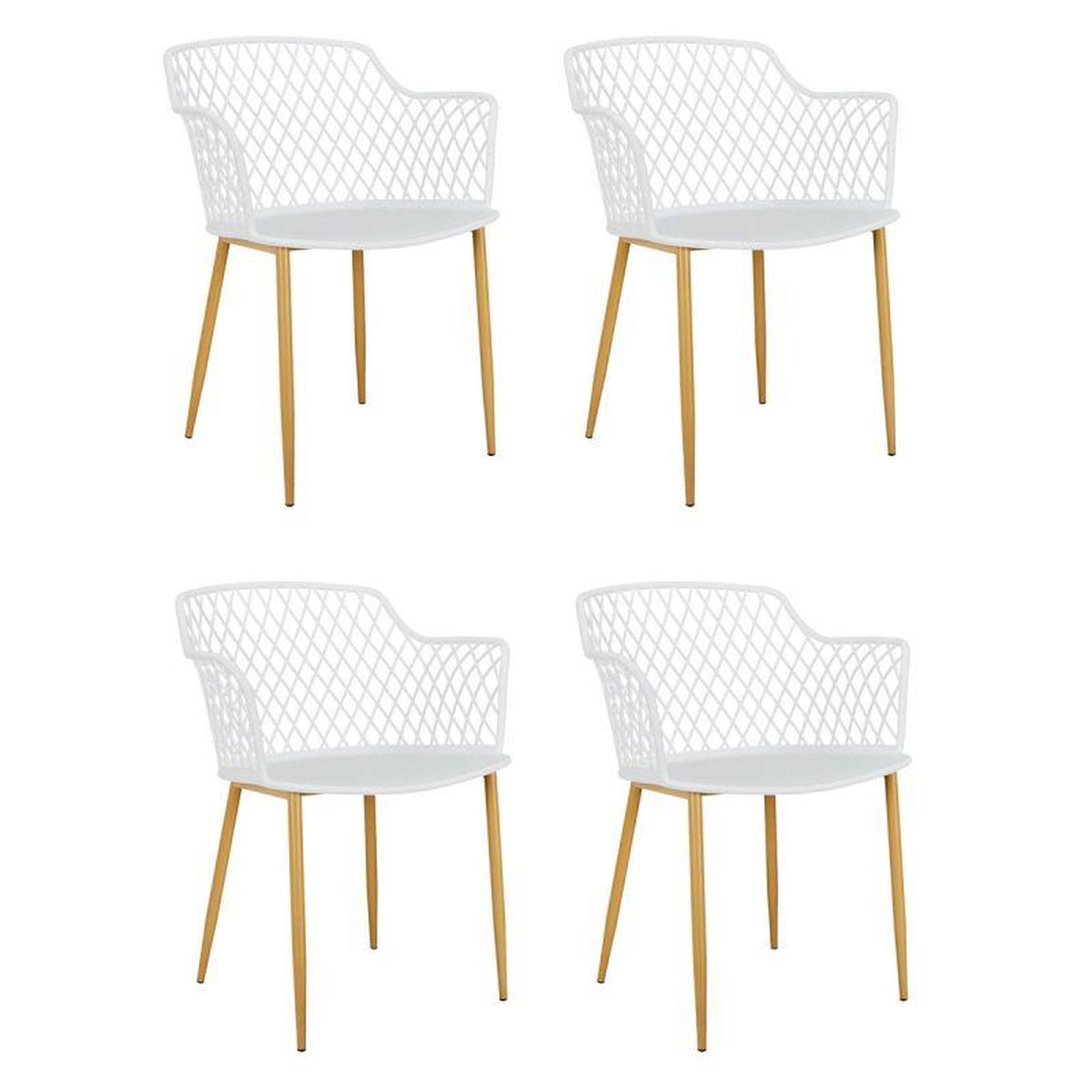 Voir la diapositive 1 : Paris Prix Lot de 4 Fauteuils Design  Malaga  80cm Blanc