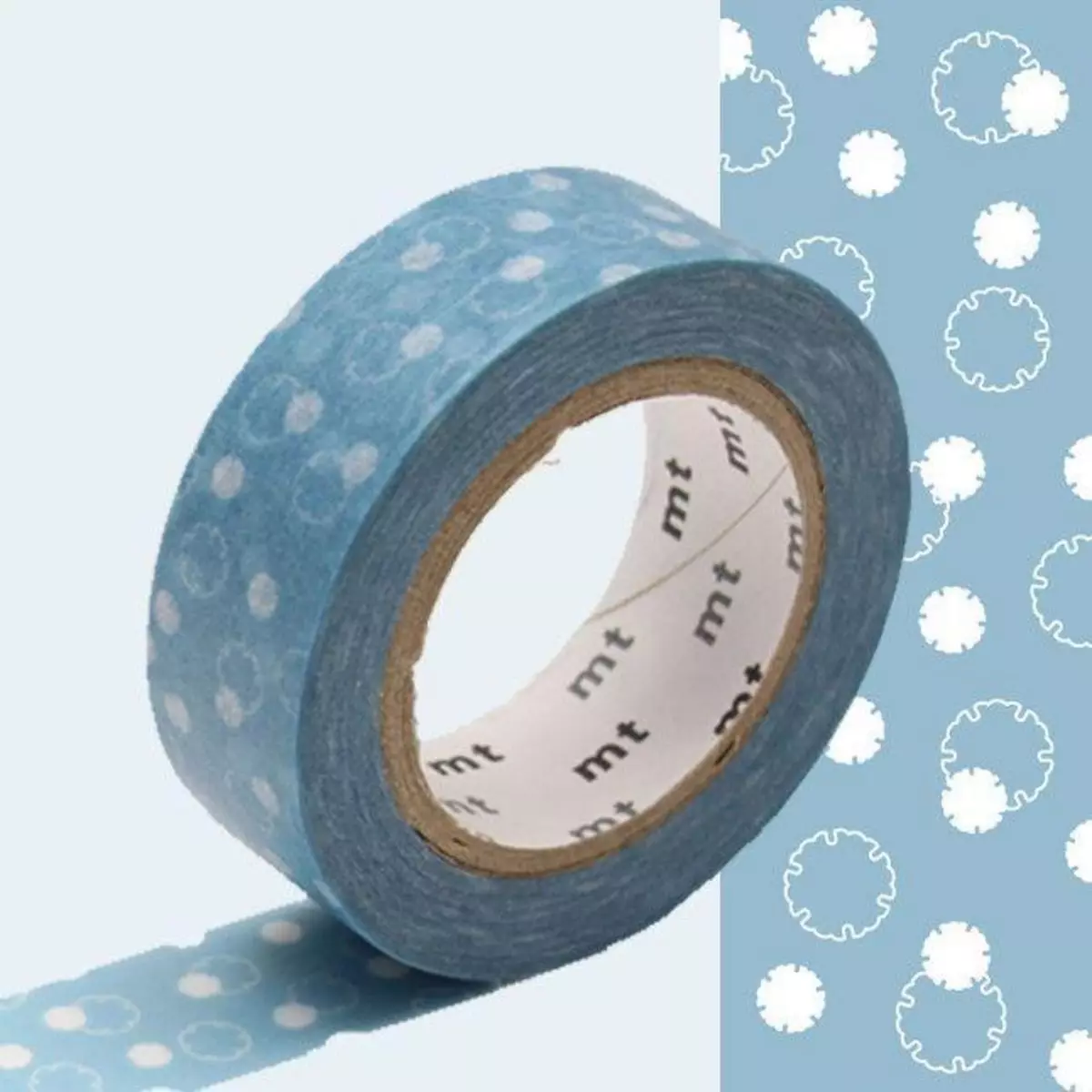 Masking Tape (MT) Masking tape fleur de coton - Bleu - 1,5 cm x 7 m