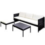 Voir la diapositive 3 : VIDAXL Salon de jardin 3 pcs avec coussins Resine tressee Noir